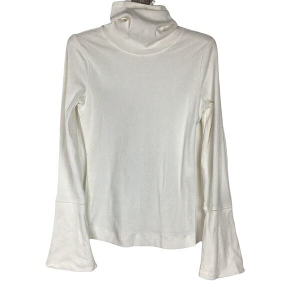 Free People Sydney Layering Top white bell sleeve turtleneck small - Picture 3 of 10